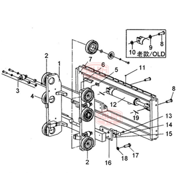 Śruba ślizgu dolnego przesuwu bocznego Hangcha HC 