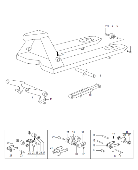 Koło nośne tandem (nylon) z łożyskiem Jungheinrich AM2000 (do 1999) 