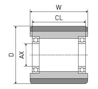 Rolka poliuretanowa 100x50 z łożyskami PU