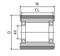 Rolka poliuretanowa 80x60 z felgą nylonową z łożyskami