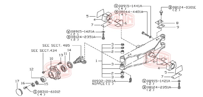 Kalamitka sworznia zwrotnicy Nissan D01