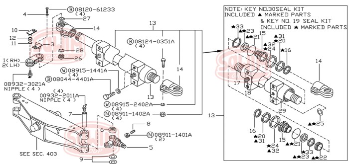 Łożysko sworznia łącznika Nissan D01