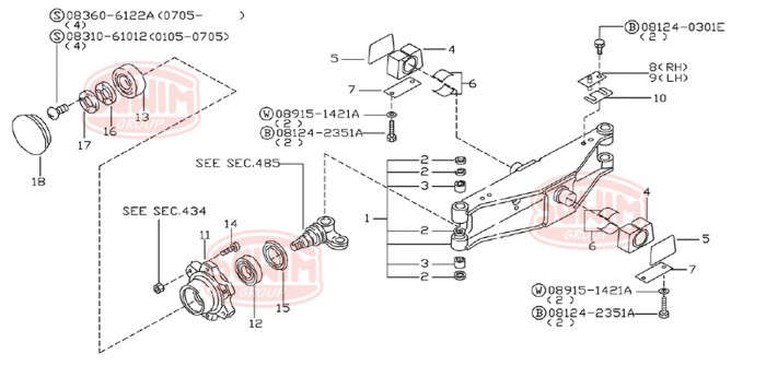 Łożysko igiełkowe sworznia zwrotnicy Nissan D02 od 2005