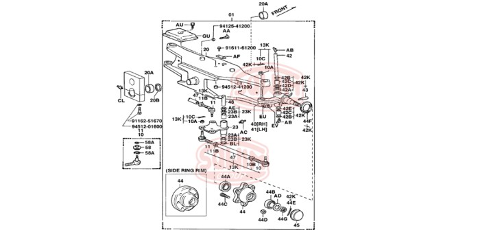 Nakrętka koronowa końcówki drążka Toyota 5FG/FD10-18 prawa