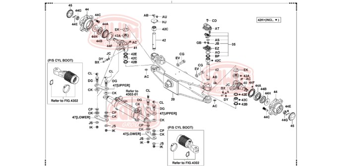Zabezpieczenie sworznia zwrotnicy Toyota 8FG/FD20-30