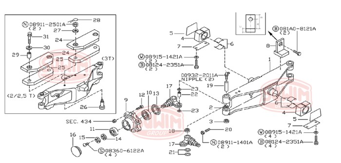 Belka skrętu Nissan 1D2 (30+32)