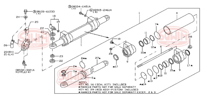 Uszczelnienie tulejki sworznia łącznika Nissan 1D2