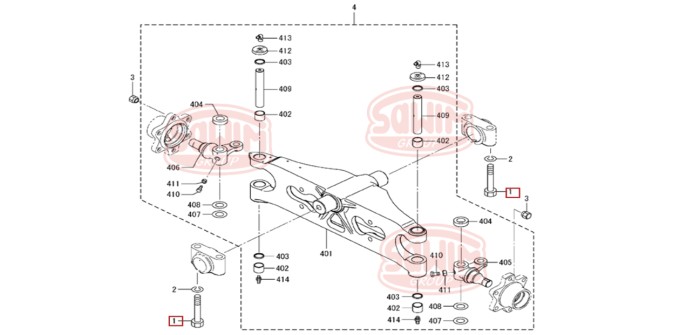 Kalamitka sworznia zwrotnicy dolna Mitsubishi FG/FD10-18N
