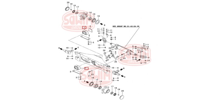 Łącznik siłownika skrętu Mitsubishi FG/FD10-18N (Grendia)