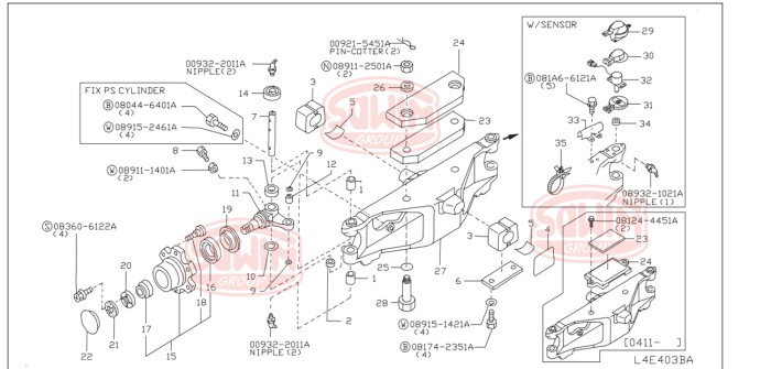 Podkładka poduszki górnej belki skrętu Nissan 1F2 (30+32)