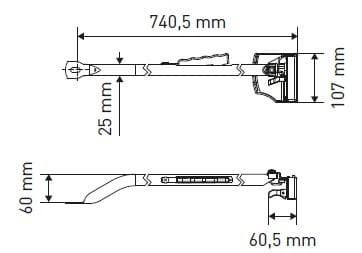 Wewnętrzny zamek do drzwi typ X - przeciwległy