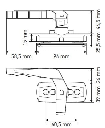 Zamek szyby - przeciwległy