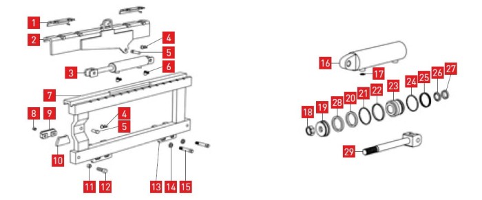 Tłoczysko siłownika przesuwu bocznego Cascade 55D