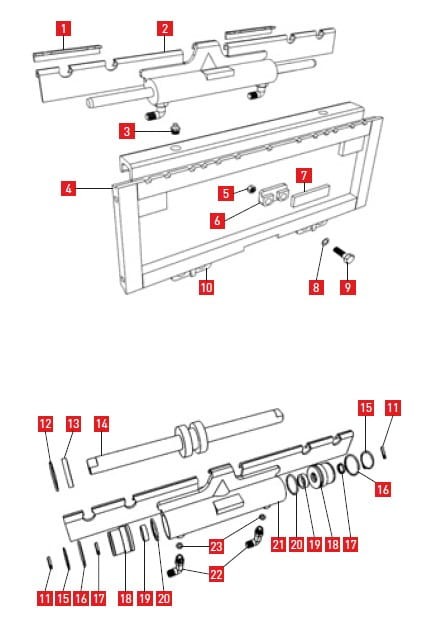 Zestaw ślizgów przesuwu bocznego Cascade 100E (≥ 1500 mm)