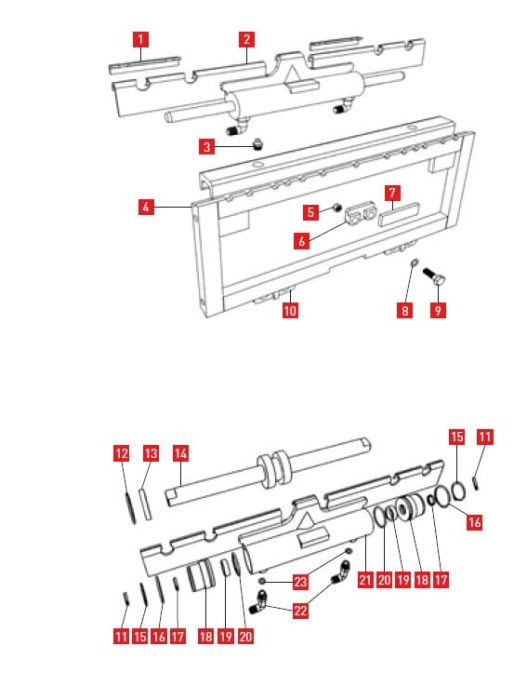 Zestaw uszczelnień siłownika przesuwu Cascade 100E